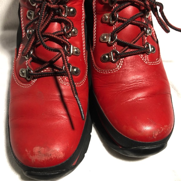 Timberland Leather Wedge Lace Up Boots Hiking - Picture 6 of 8